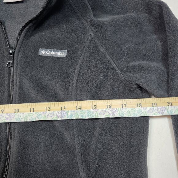 Columbia Fleece Sweater Womens Medium Black Full Zip Pockets Jacket Mock Neck - Picture 8 of 9